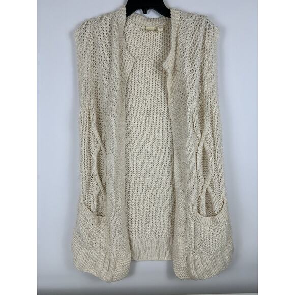 Eileen Fisher Sweaters - Eileen Fisher Sweater Small Beige Open Front Cardigan Duster Project Cotton